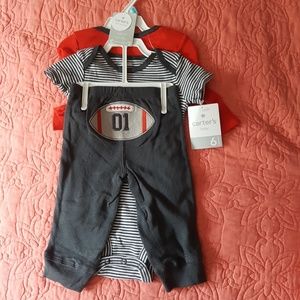 Football onesie with pants set size 6 months NWT